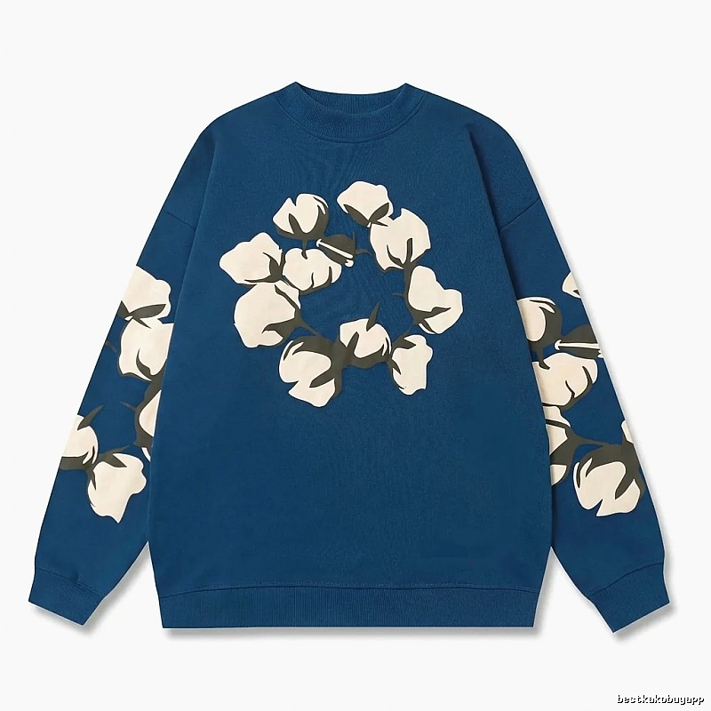 DENIM TEARS Cotton Retro Blue Sweatshirt