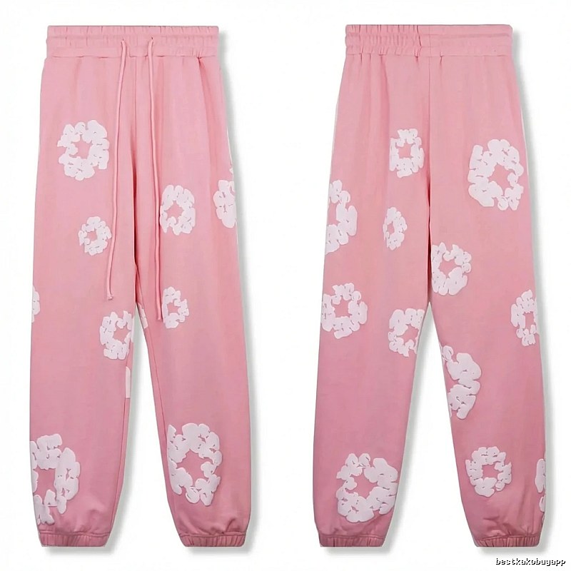 DENIM TEARS Flower Pink Sweatpants