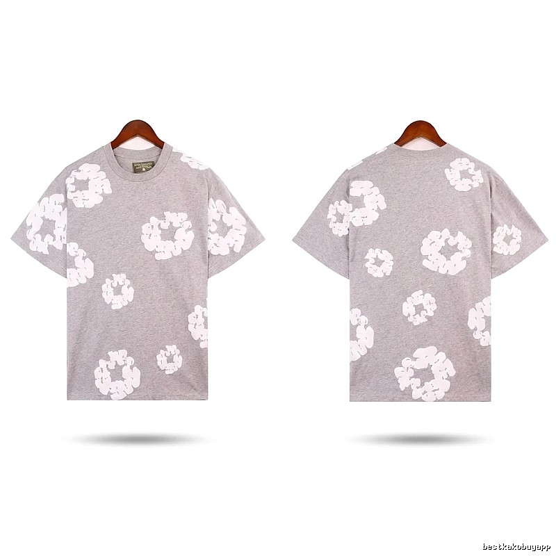 DENIM TEARS Printed Casual Grey T-shirt