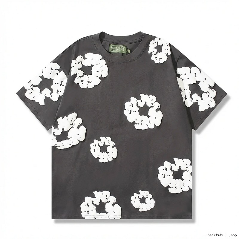 DENIM TEARS Three-dimensional Flower Style T-shirt