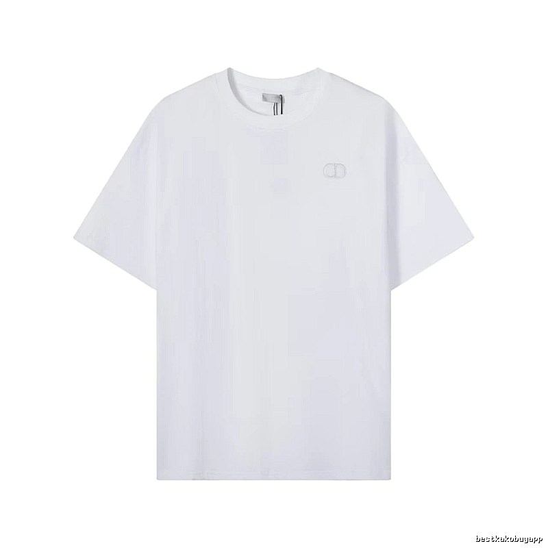 Dior CD Embroidered Minimalist Style White T-Shirt