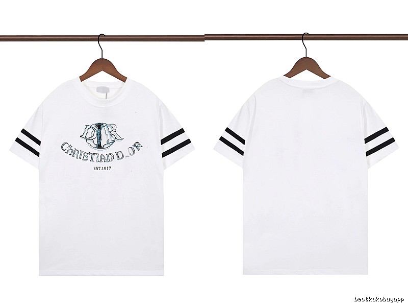 Dior Embroidered Collection Vintage Style White Short-sleeve T-shirt