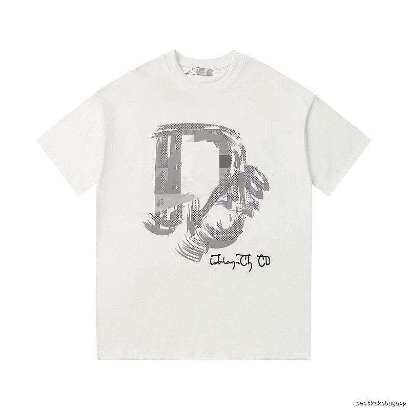 Dior Graffiti Collection Trendy & Cool Style White Short-sleeve T-shirt