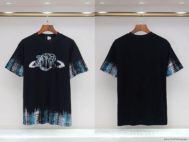 Dior Graffiti Cool Trendy Black Short-sleeve T-shirt