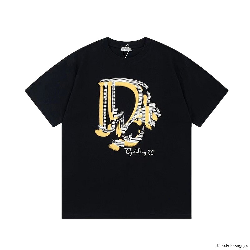 Dior Graffiti Print Street-style Black T-Shirt