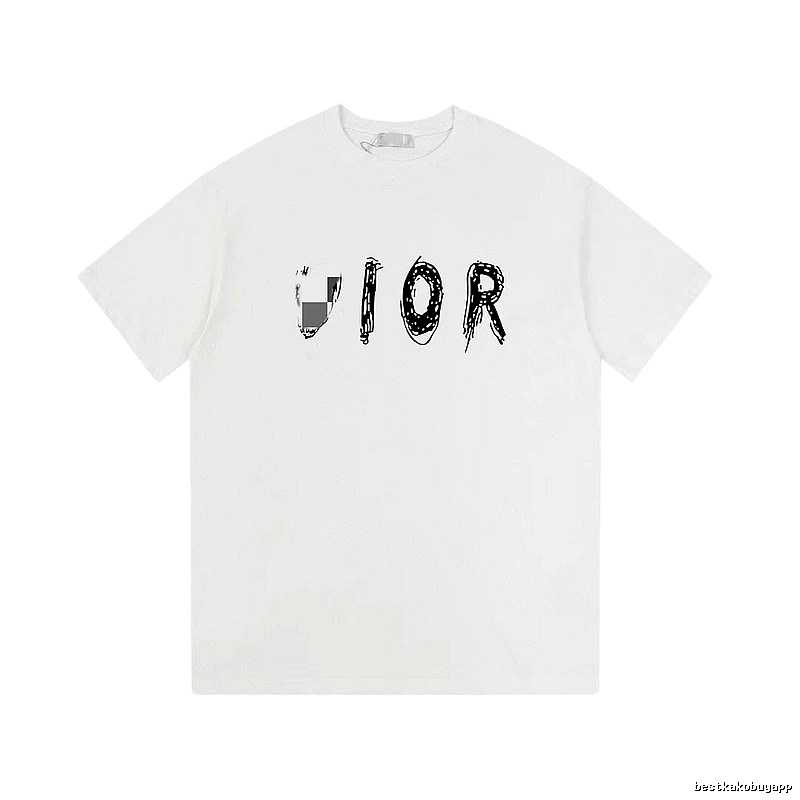 Dior Graffiti Street Style White Short-sleeve T-shirt