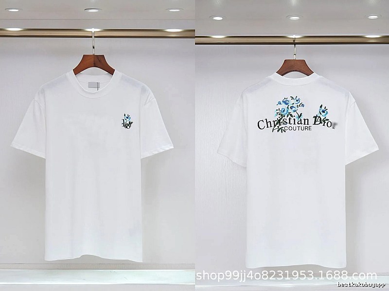 Dior Haute Couture Embroidered Floral-style White T-shirt