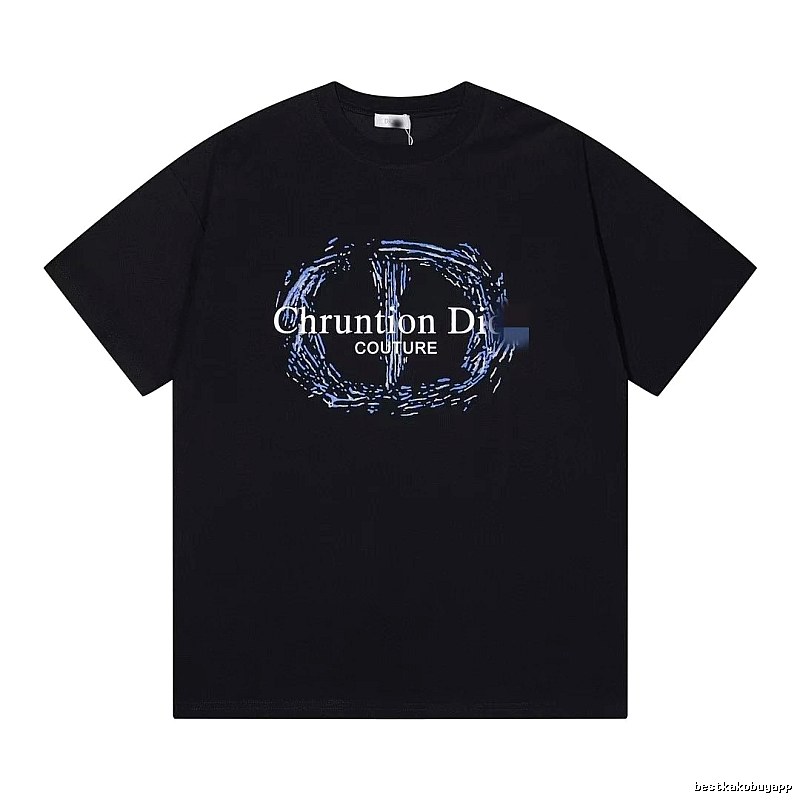 Dior Haute Couture Graffiti-style Black Short-sleeve T-shirt