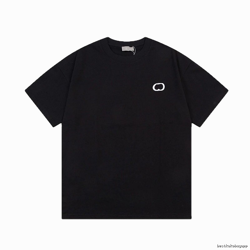 Dior Minimalist Style Embroidered Black Short-sleeve T-shirt