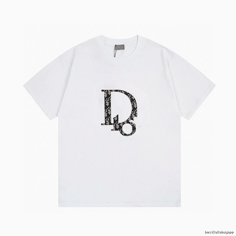 Dior Monogram Light Luxury Style White Short-sleeved T-shirt