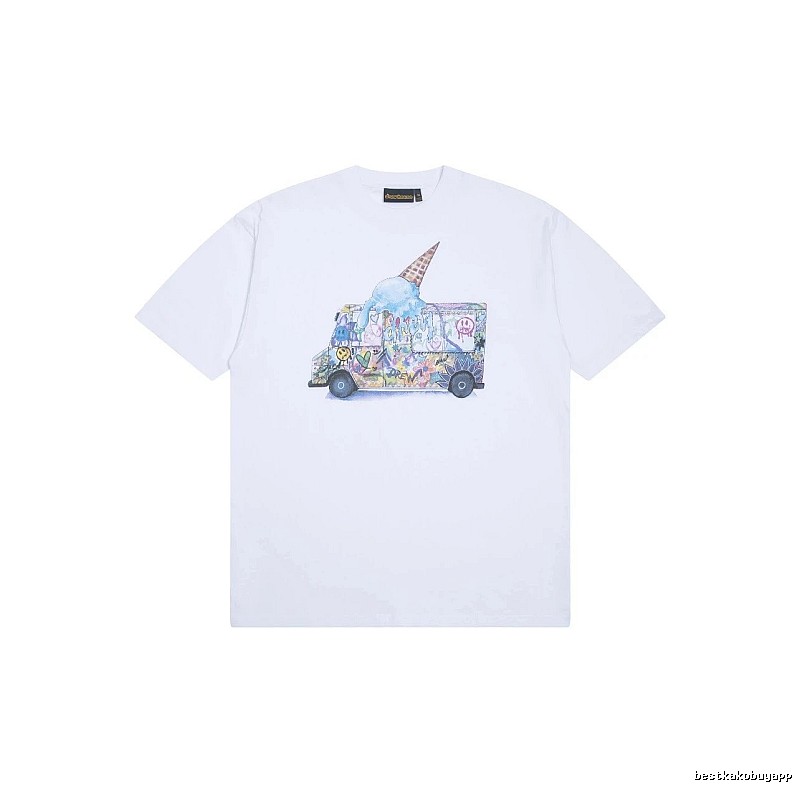DREW Graffiti Style Ice Cream Truck White Short Sleeve T-shirt