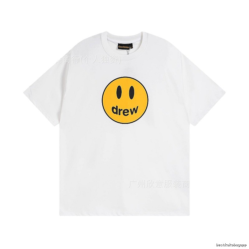 DREW Smiley Series Casual Style White Short-sleeve T-shirt