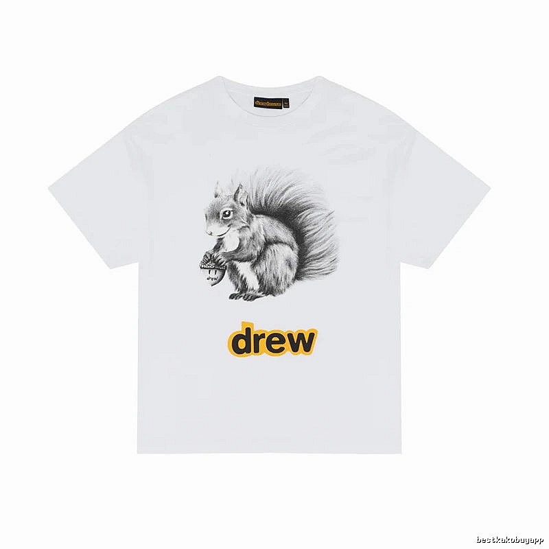 DREW Squirrel Print Street Style White T-shirt