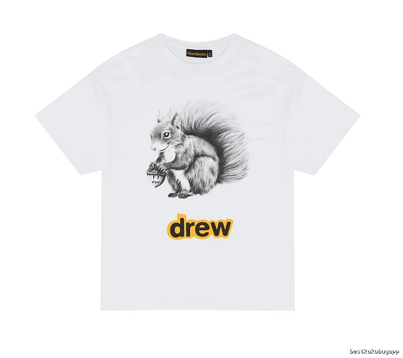 DREW Squirrel Print Street Style White T-Shirt