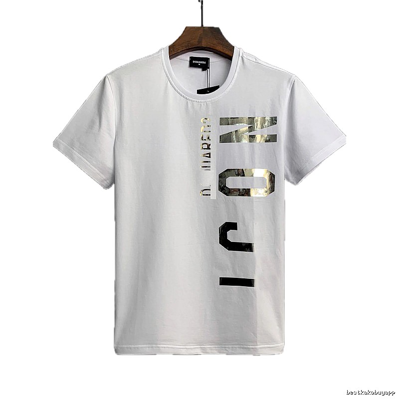DSQ ICON Foil-stamped Trendy White T-Shirt