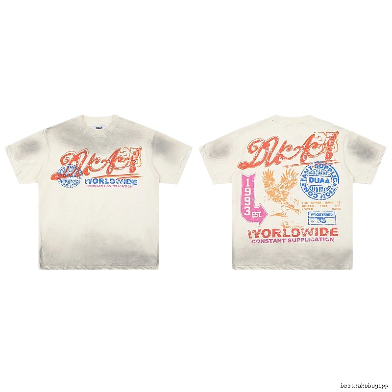 DUAA Falcon Print Vintage Style Off-White T-shirt