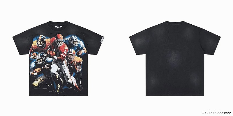 DUAA Rugby Print Retro Black T-Shirt
