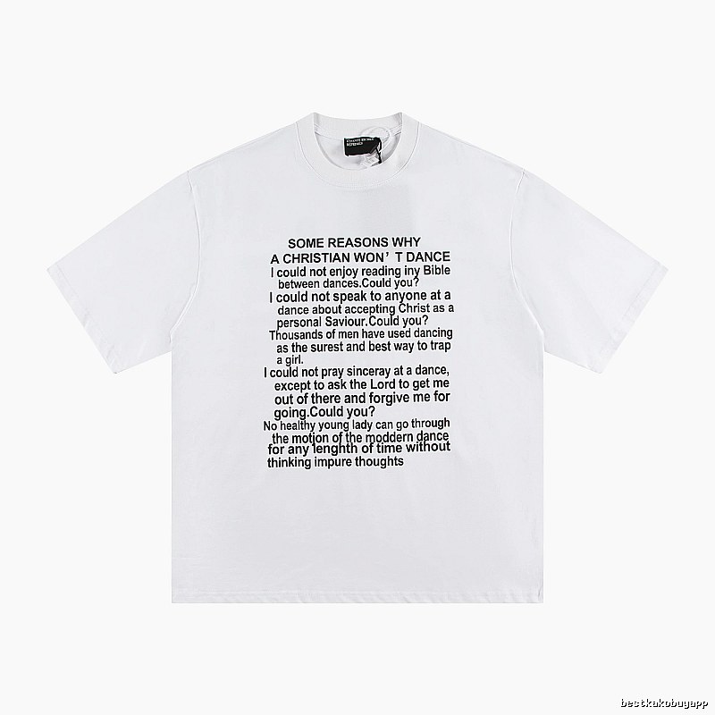 ERD Slogan Print Street Style White T-Shirt