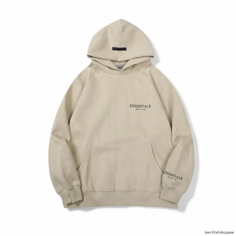 ESSENTIALS minimalist style beige hoodie