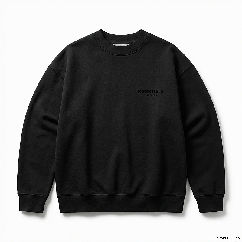 ESSENTIALS minimalist style black sweatshirt