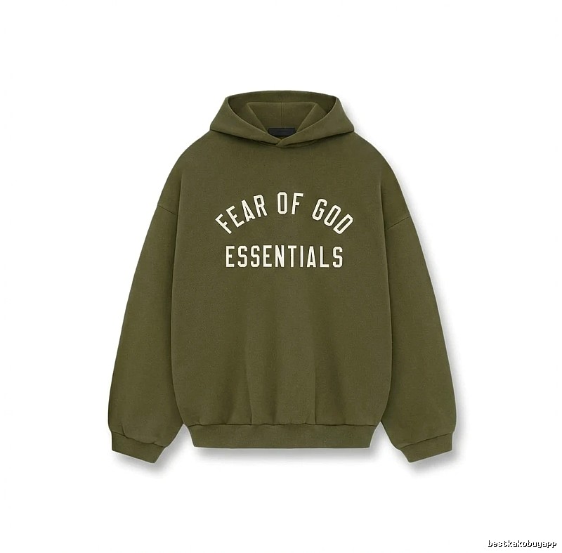 ESSENTIALS minimalist style olive green sweatshirt