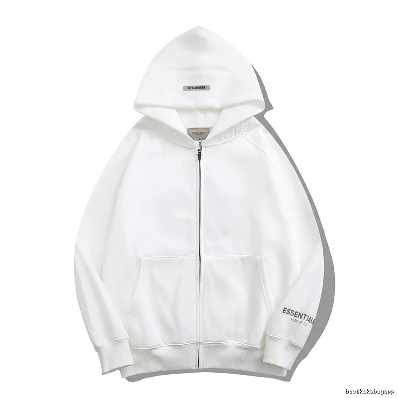 ESSENTIALS minimalist style white hoodie