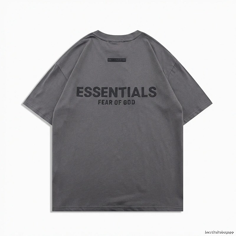 ESSENTIALS Simple Grey Short-sleeve Shirt