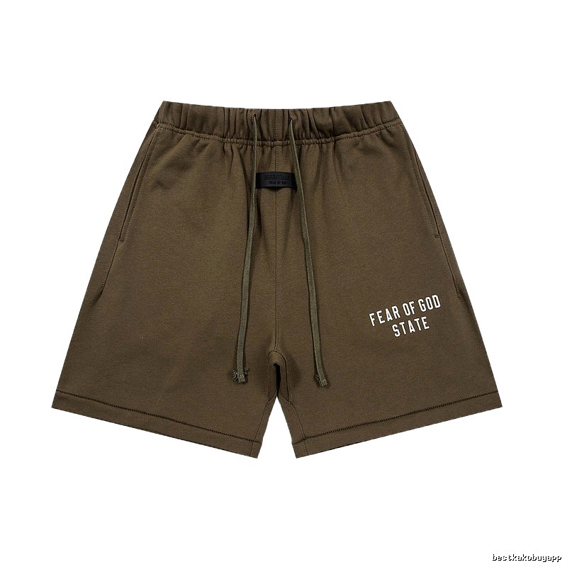 ESSENTIALS Solid Color Casual Shorts