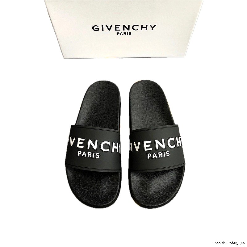 Givenchy Cool Trendy Letter Print Black Slide Sandals
