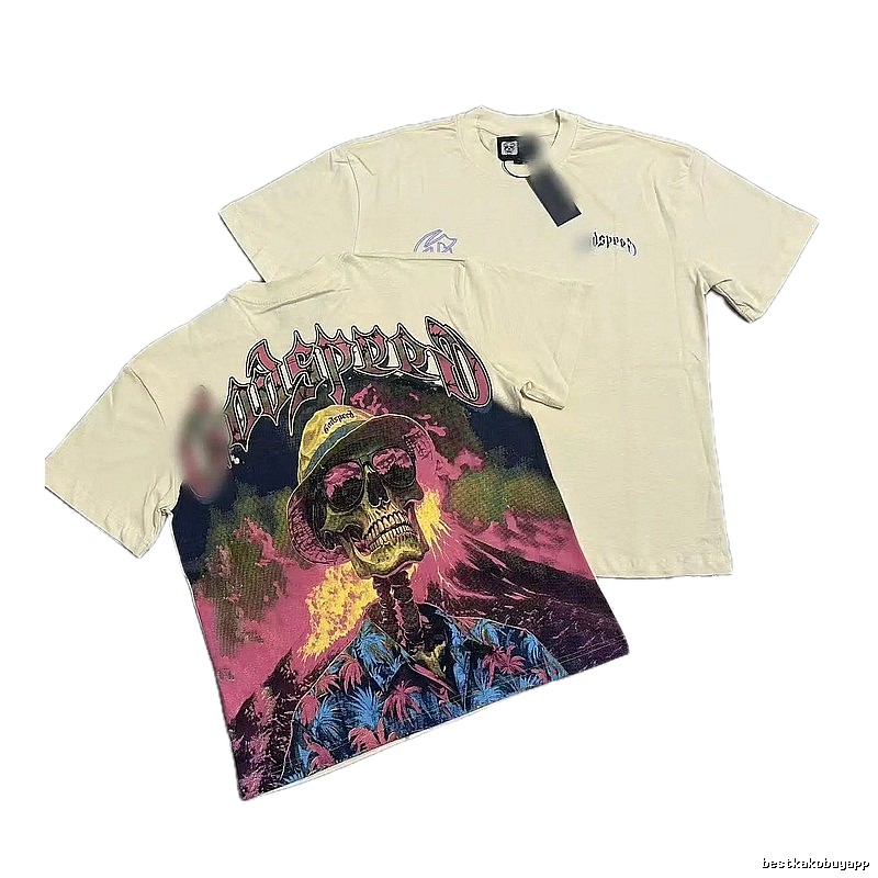 Godspeed Skull Print Vintage Beige T-Shirt