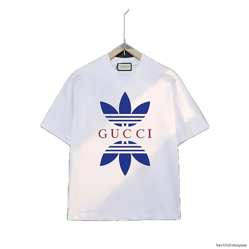 Gucci clover blue and white short-sleeved shirt