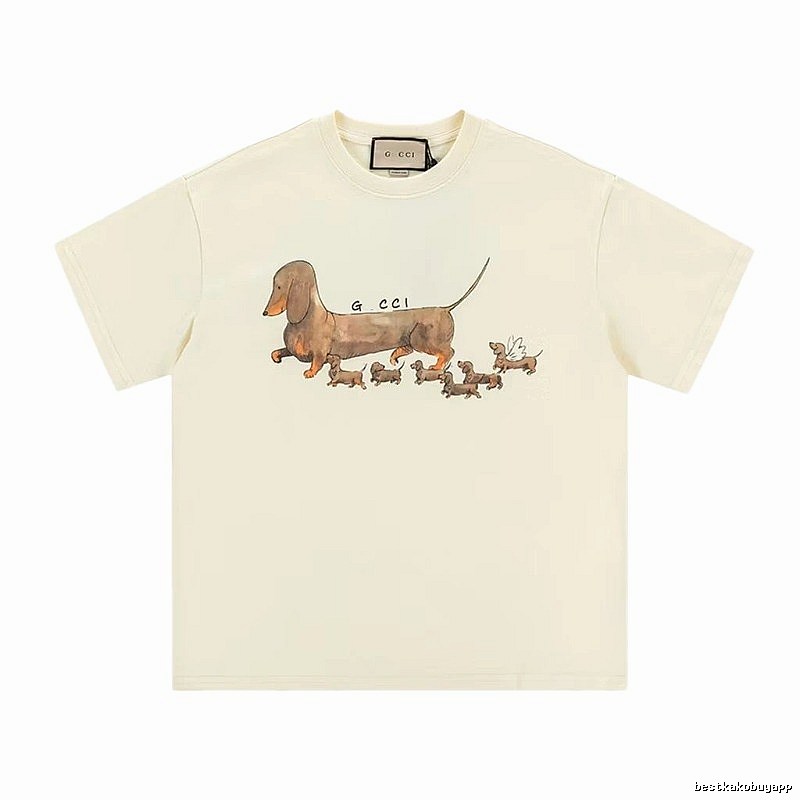 Gucci Sausage Print Casual Style Off-white T-shirt