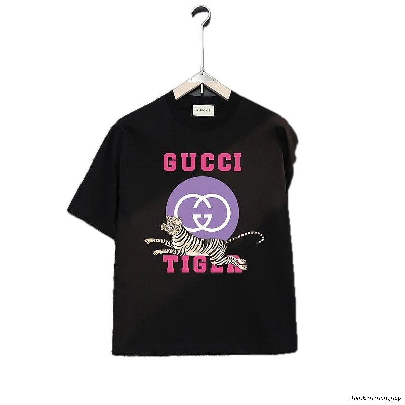 Gucci Tiger Print Trendy Black T-shirt