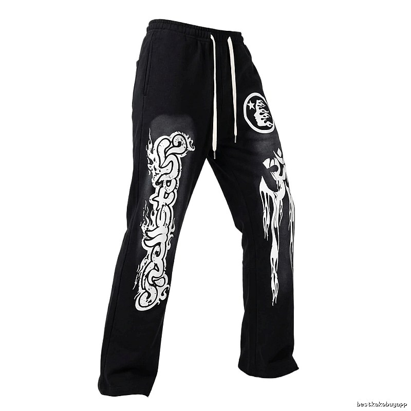 Hellstar Dark Style Printed Black Pants
