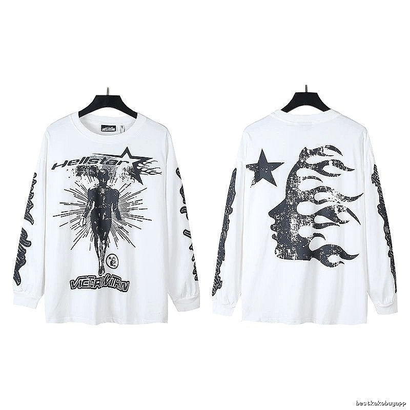 Hellstar dark style white long-sleeved shirt