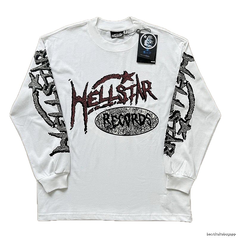 Hellstar dark style white long-sleeved shirt