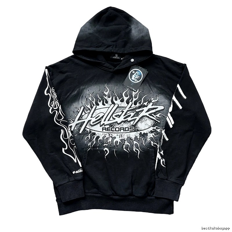 Hellstar Records Flame Wind Black Hoodie
