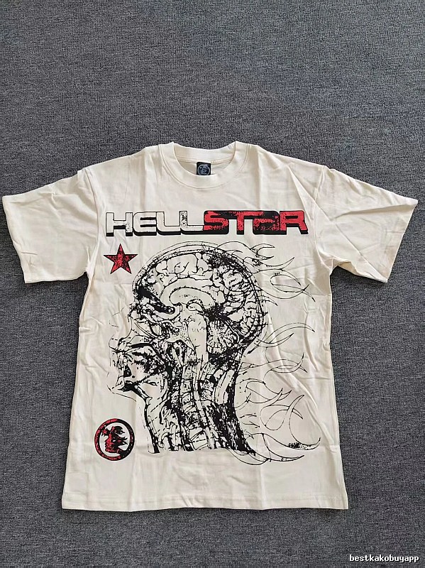 Hellstar Skeleton Print Street-style Off-white T-shirt