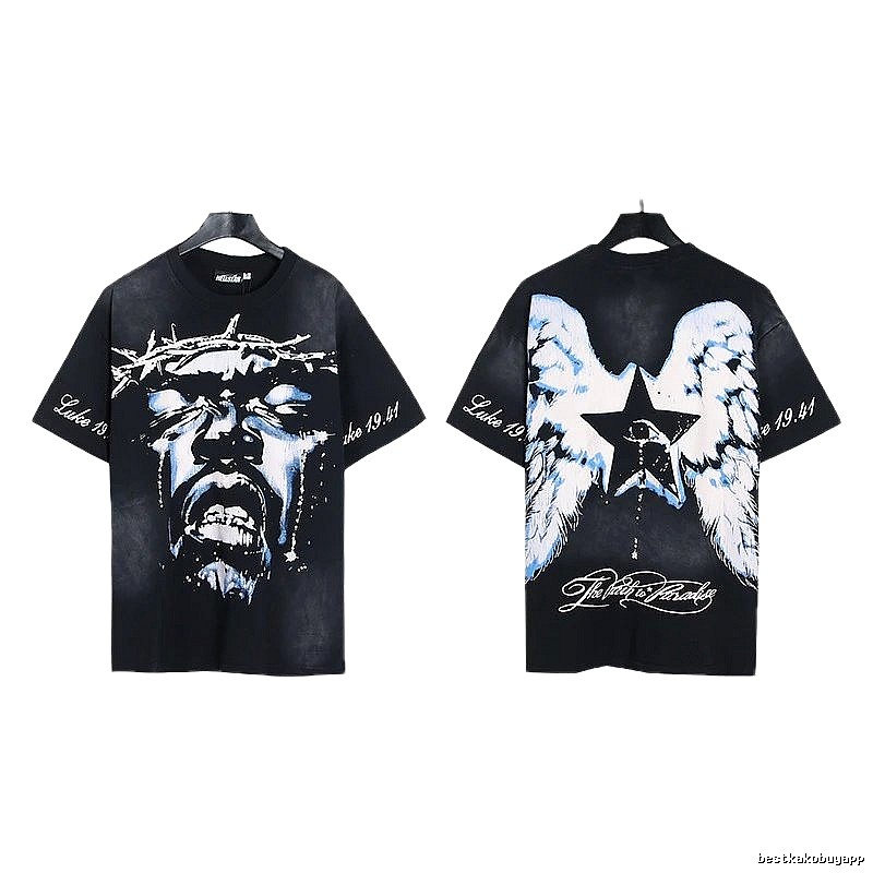 Hellstar Thorn Portrait Street Style Black Short-sleeve T-shirt
