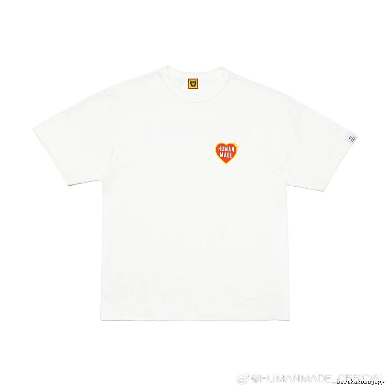 HUMAN MADE Heart Print Japanese Streetwear White T-Shirt