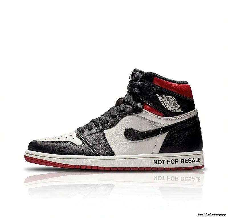 Jordan AJ1 High Top Black and Red Sneakers