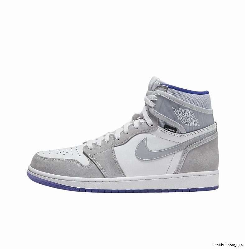Jordan AJ1 High-Top Gray and White Trendy Shoes