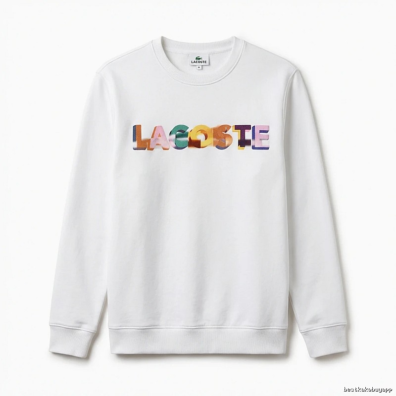 Lacoste Colorful Letter Style White Sweatshirt