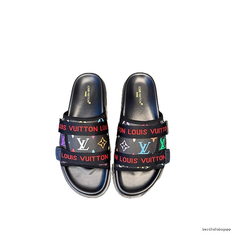 Louis Vuitton Classic Monogram Trendy Colorful Slide Sandals