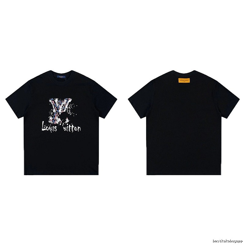 Louis Vuitton Graffiti Street Style Black T-shirt