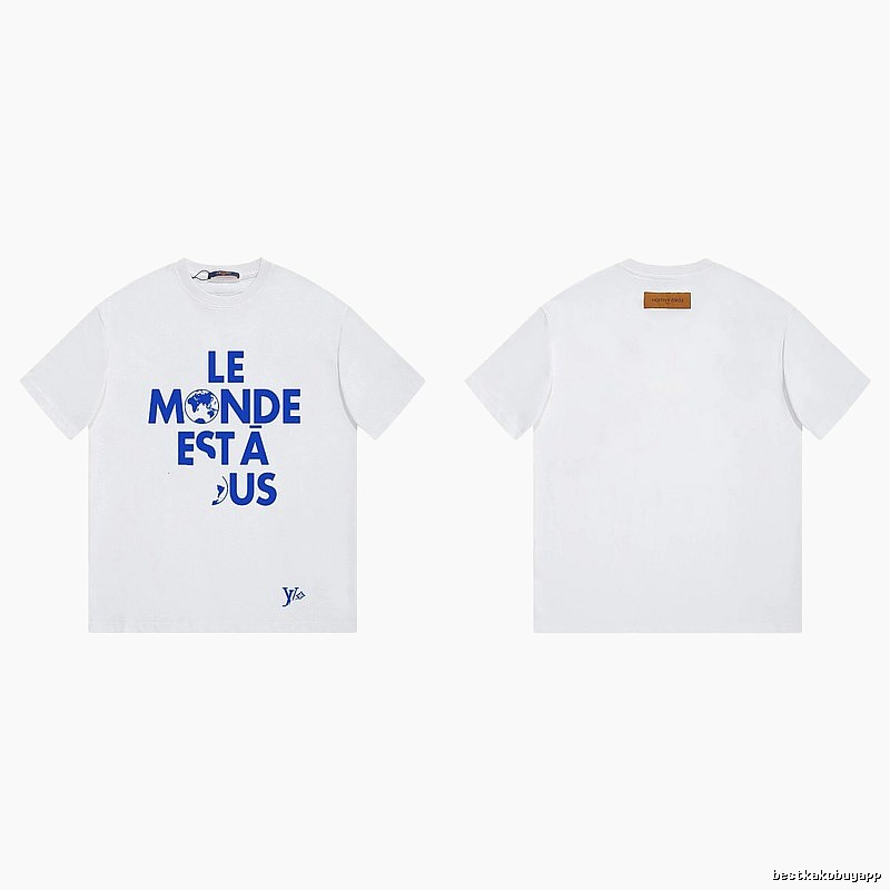 Louis Vuitton letter print street style white T-shirt
