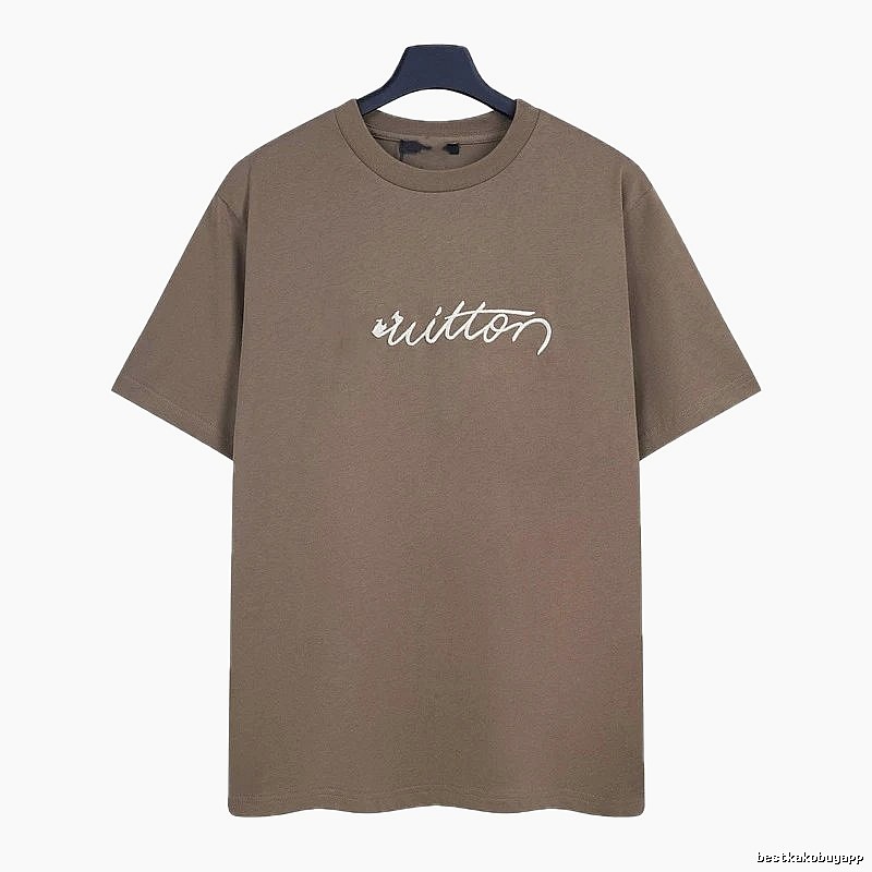 Louis Vuitton Signature Minimalist Khaki Short-sleeve T-Shirt