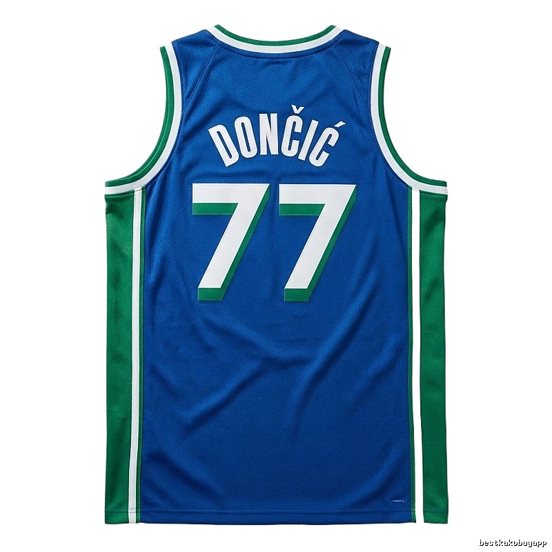 Luka Doncic's No. 77 blue-green basketball jersey