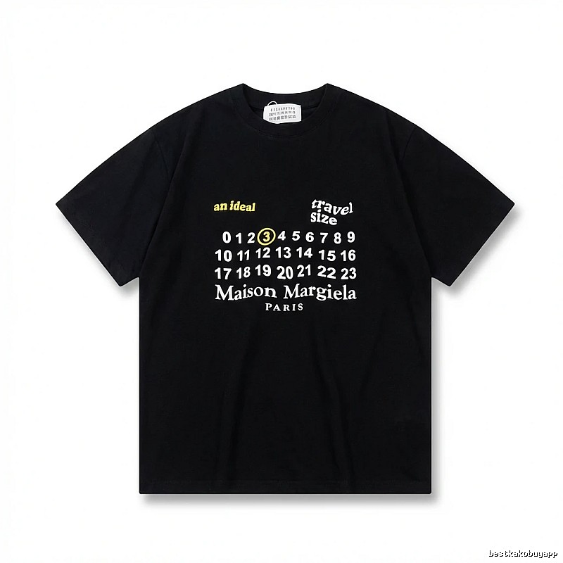 Maison Margiela digital print style black T-shirt