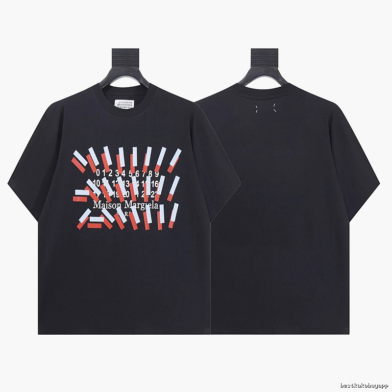Maison Margiela Digital Printed Streetwear Black T-Shirt